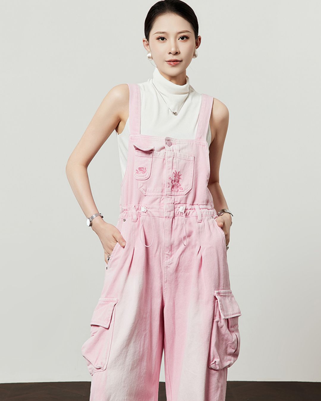 Pink Work Denim Overalls　BT038