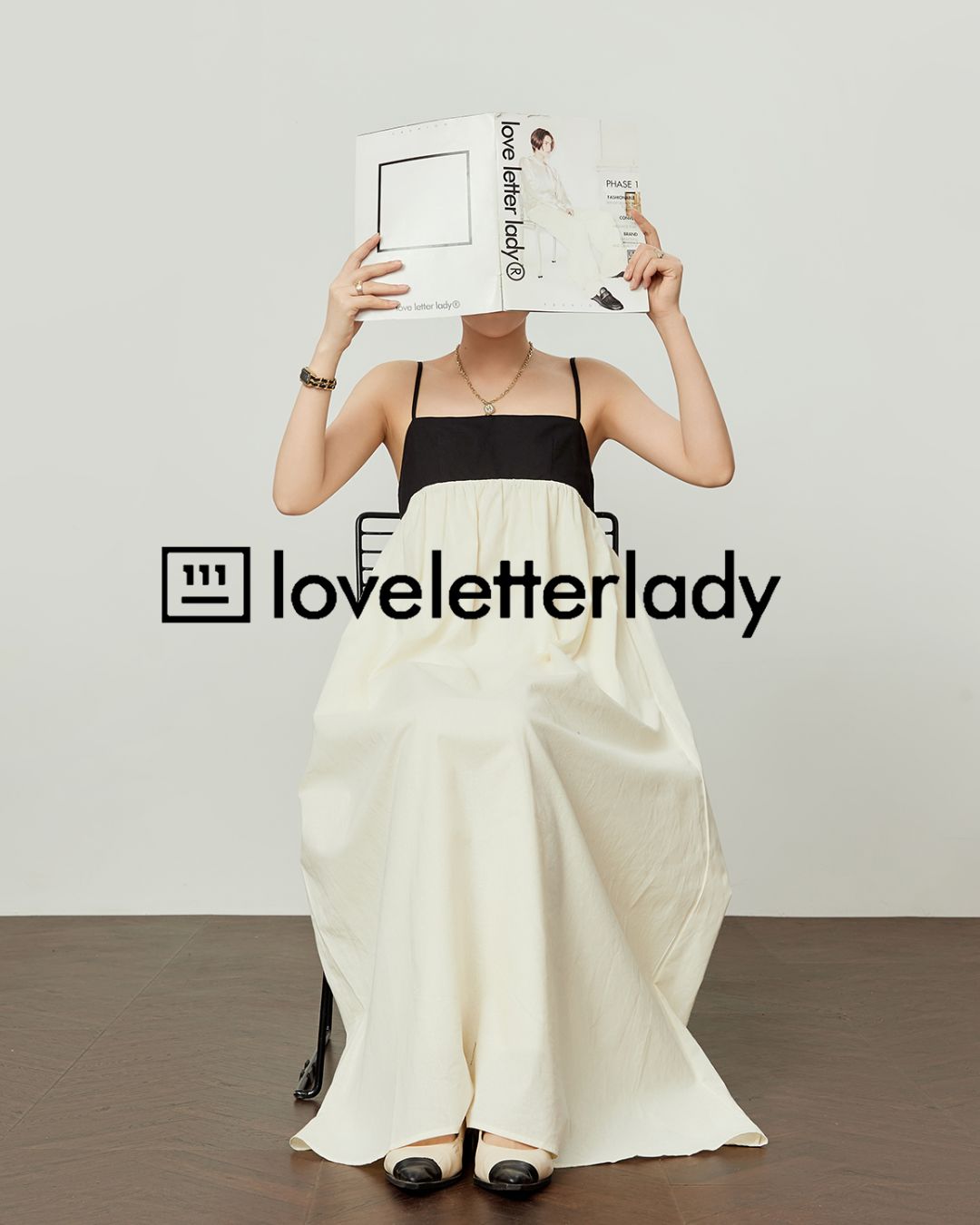 Contrast Color Backless Maxi Dress　DR052