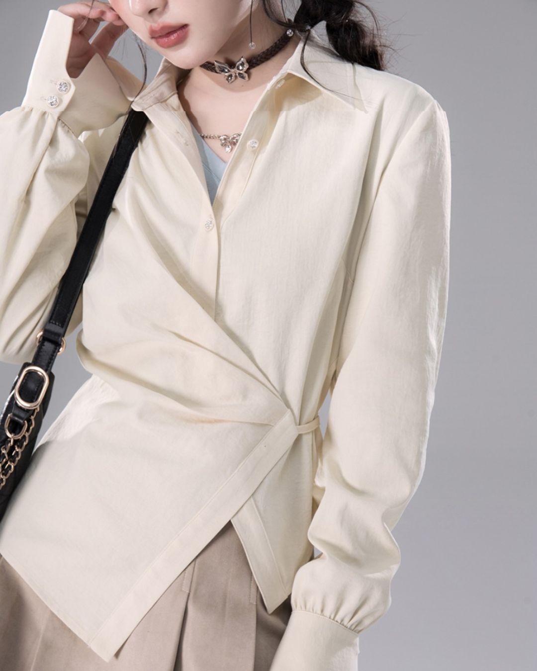 Asymmetrical Wrap Shirt　TP047