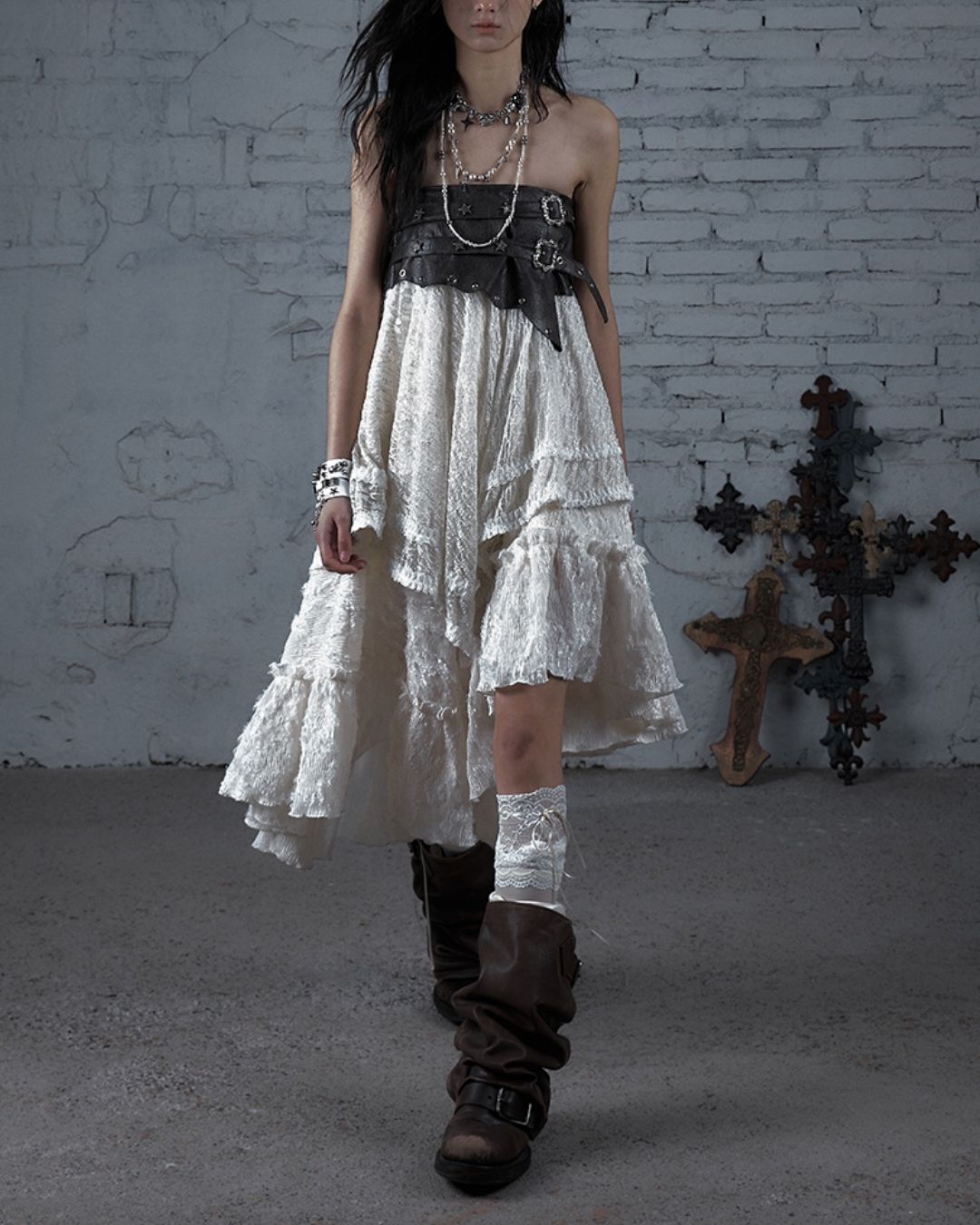 2-way Bare Top Asymmetrical Skirt　BT029