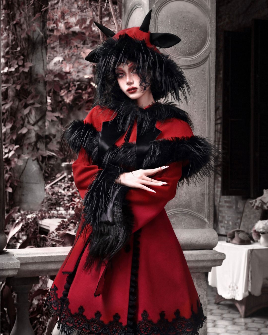 Sheep Horn And Ear Fur Hat　AC008