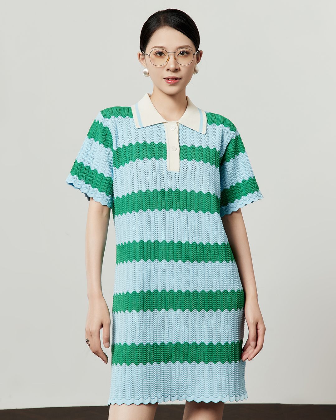 Border Polo Mini Dress　DR049