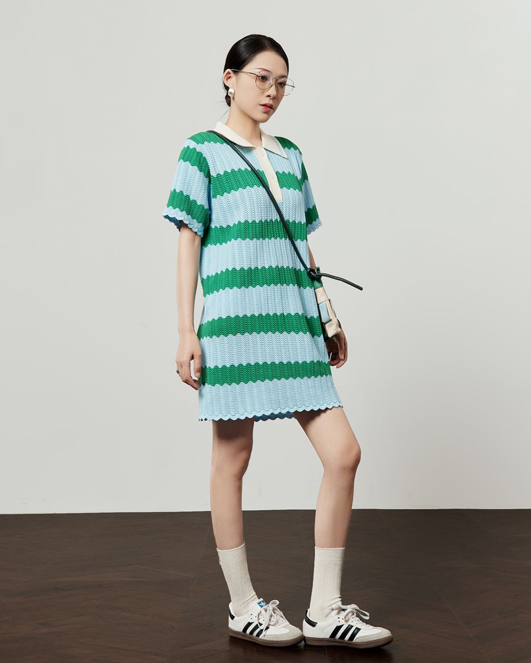 Border Polo Mini Dress　DR049