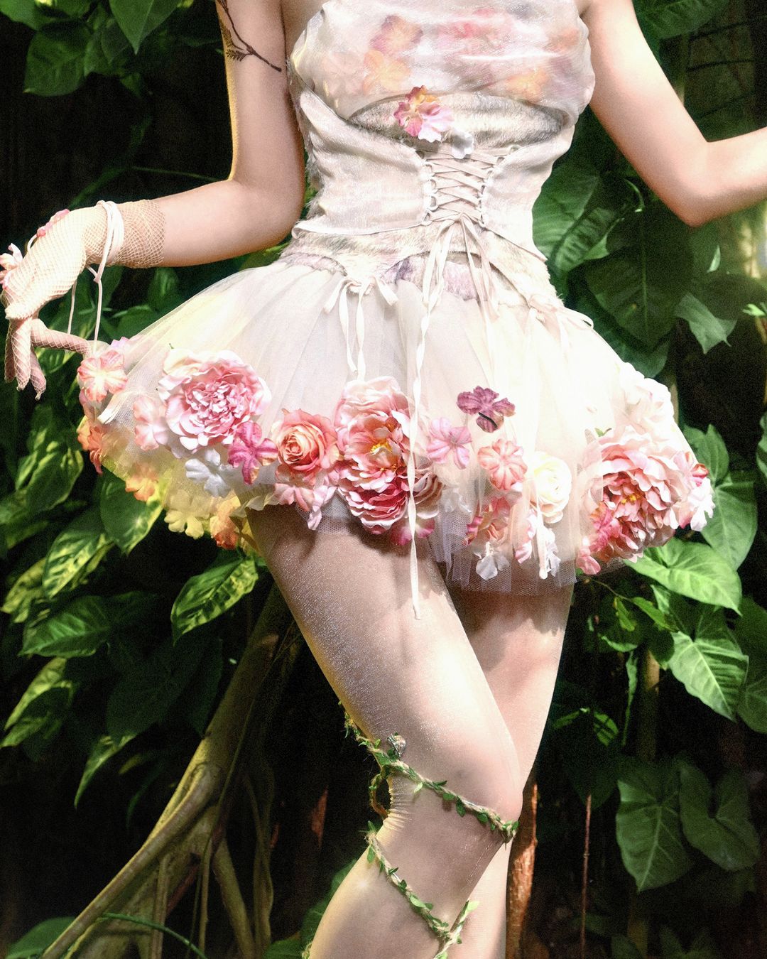 Flower Decoration Tutu Skirt　BT024