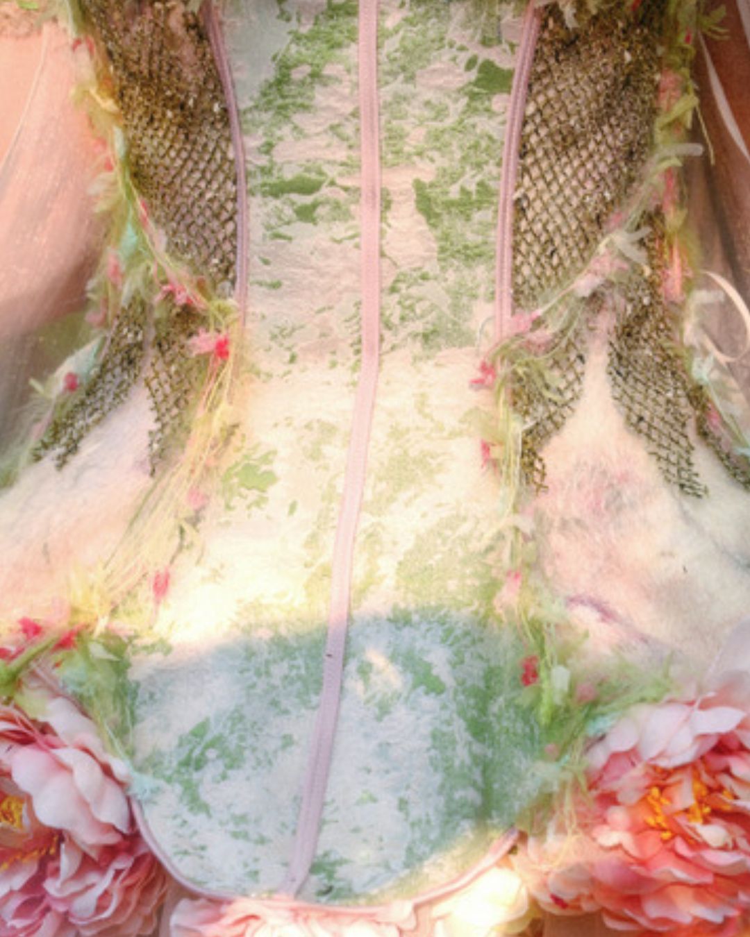 Petal Design Corset And Organza Mini Dress　DR031