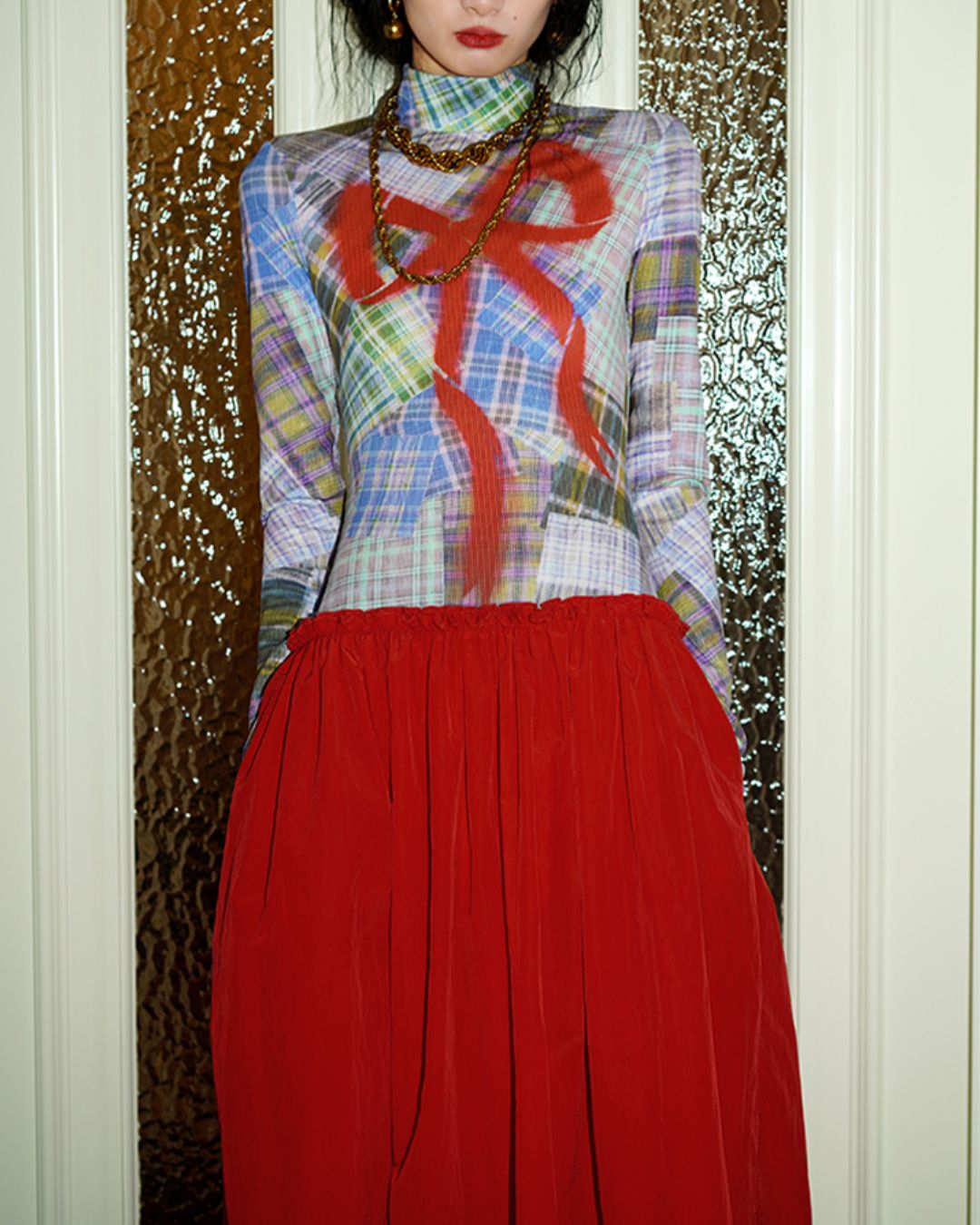 Printed Tiered Long Dress　DR019