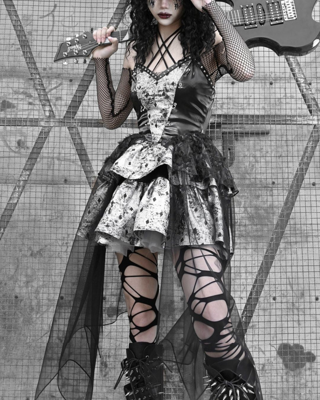 Gothic Draped Dress One-piece　DR012