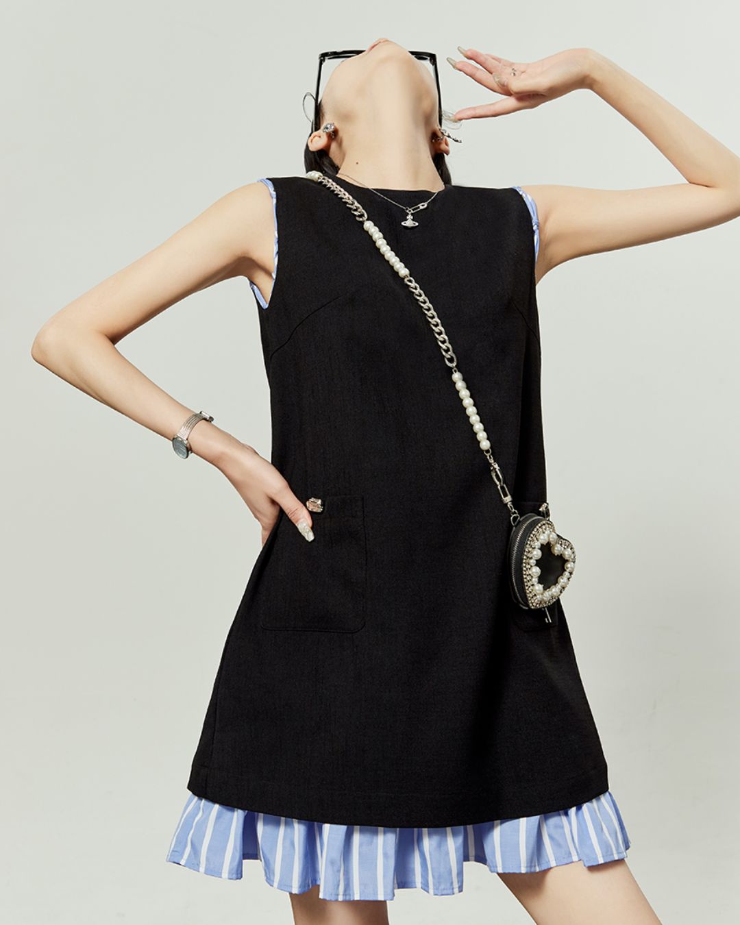 Layered Sleeveless Mini Dress　DR047