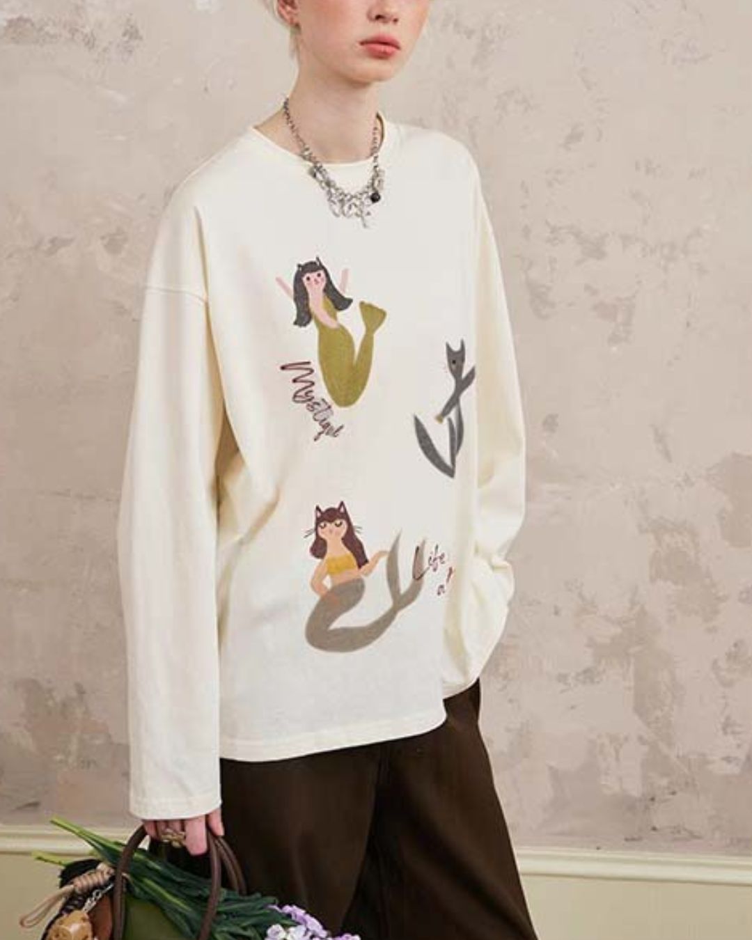 Mermaid Cat Long Sleeve T-shirt　TP039