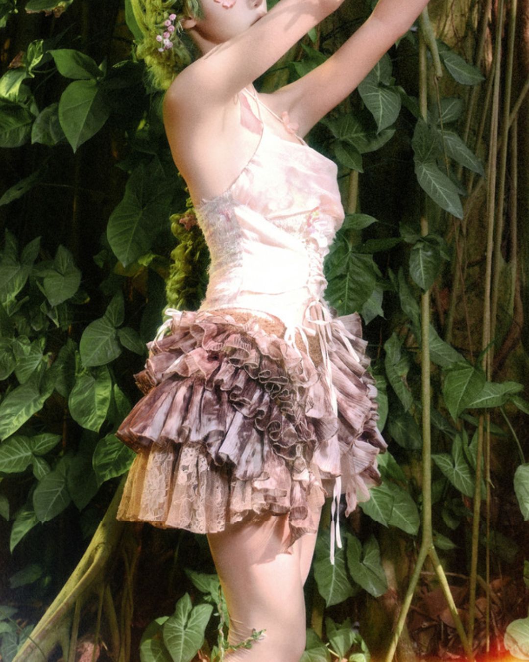 Pleated Tulle Mini Skirt　BT023