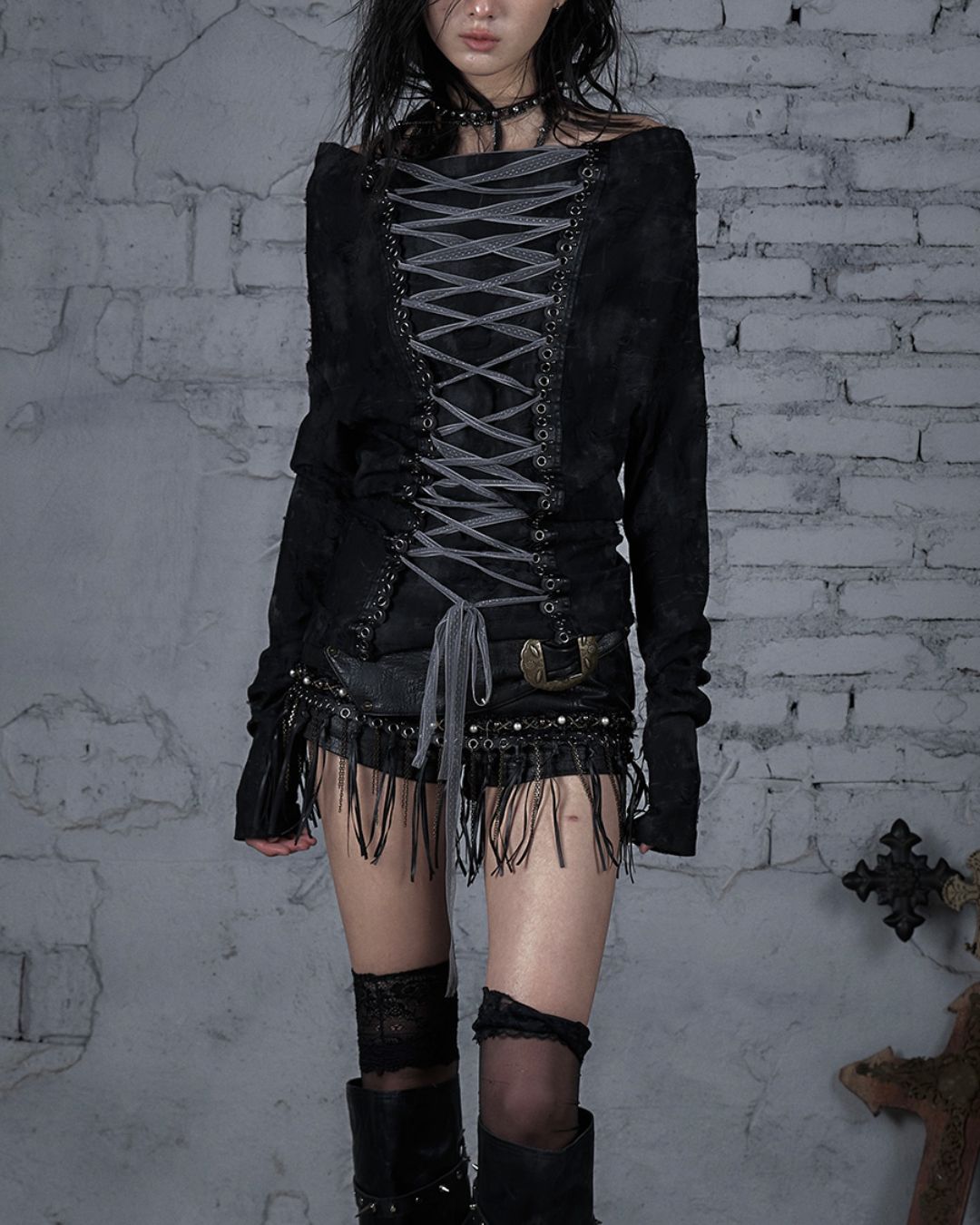 Front And Back 2-way Lace-up Top　TP041