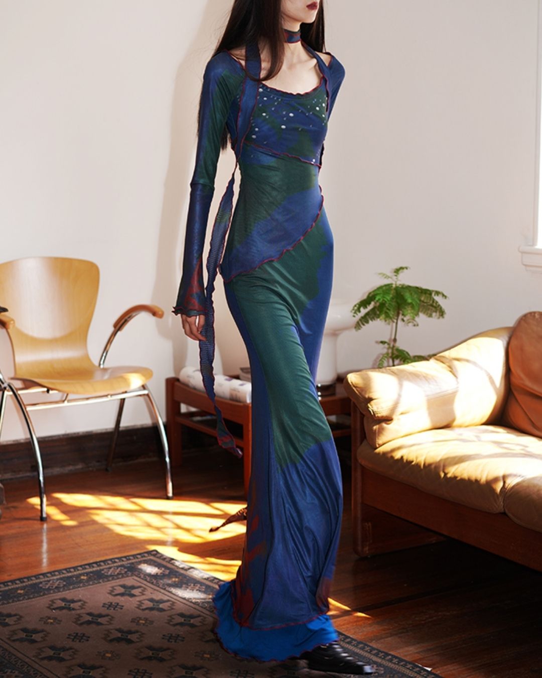 Chinese Mermaid 2-way Long Dress　DR017