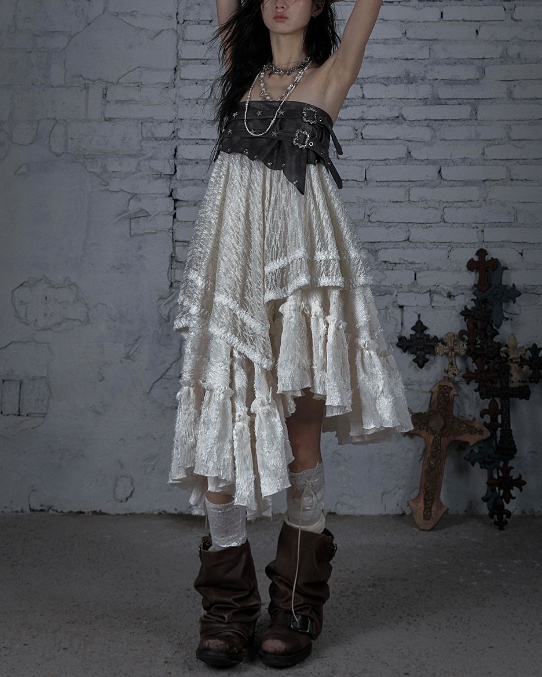 2-way Bare Top Asymmetrical Skirt　BT029