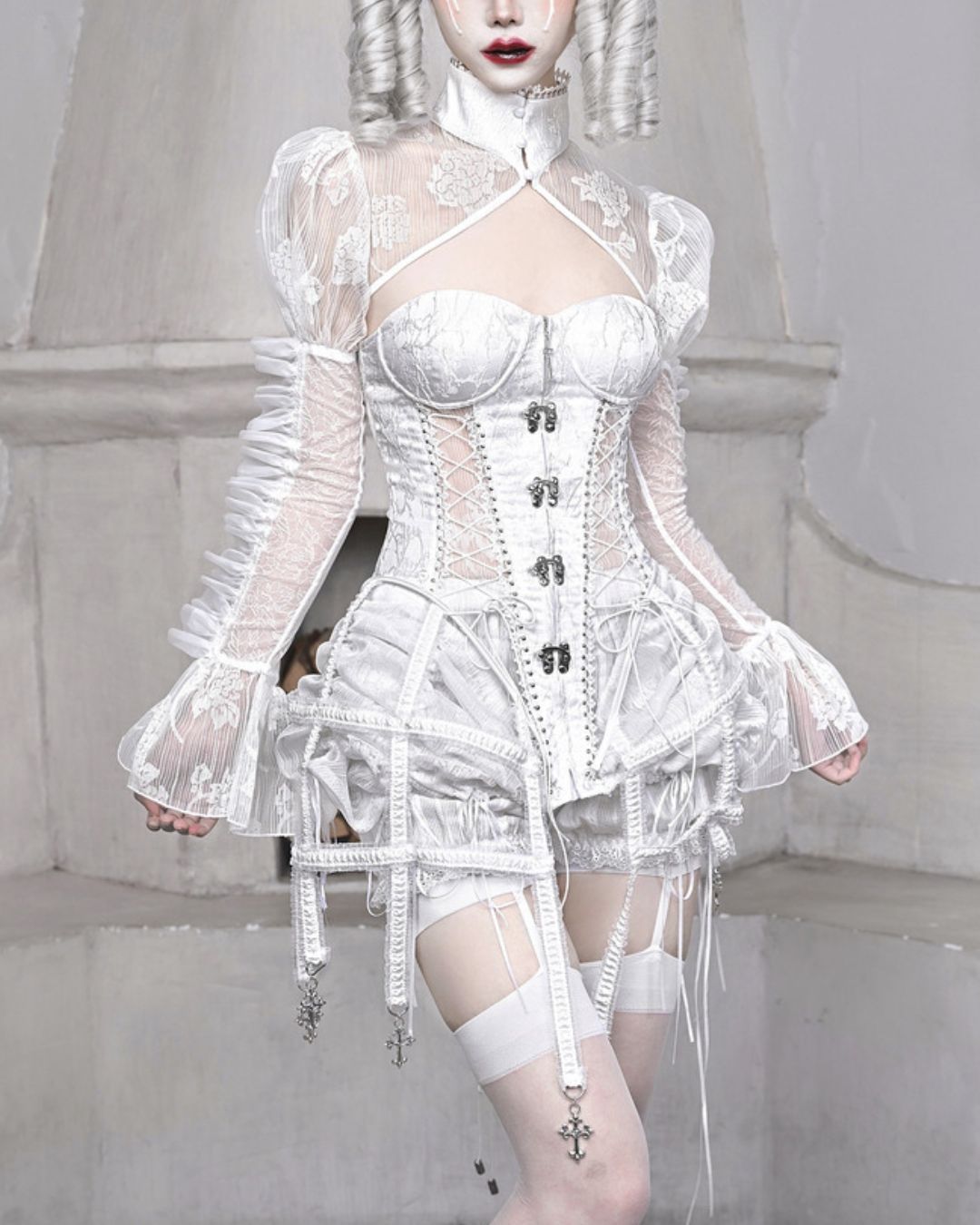 Gothic Fishbone Bandage Corset Set　DR008