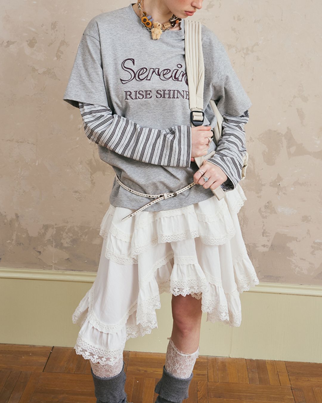 Asymmetrical Lace Skirt　BT027