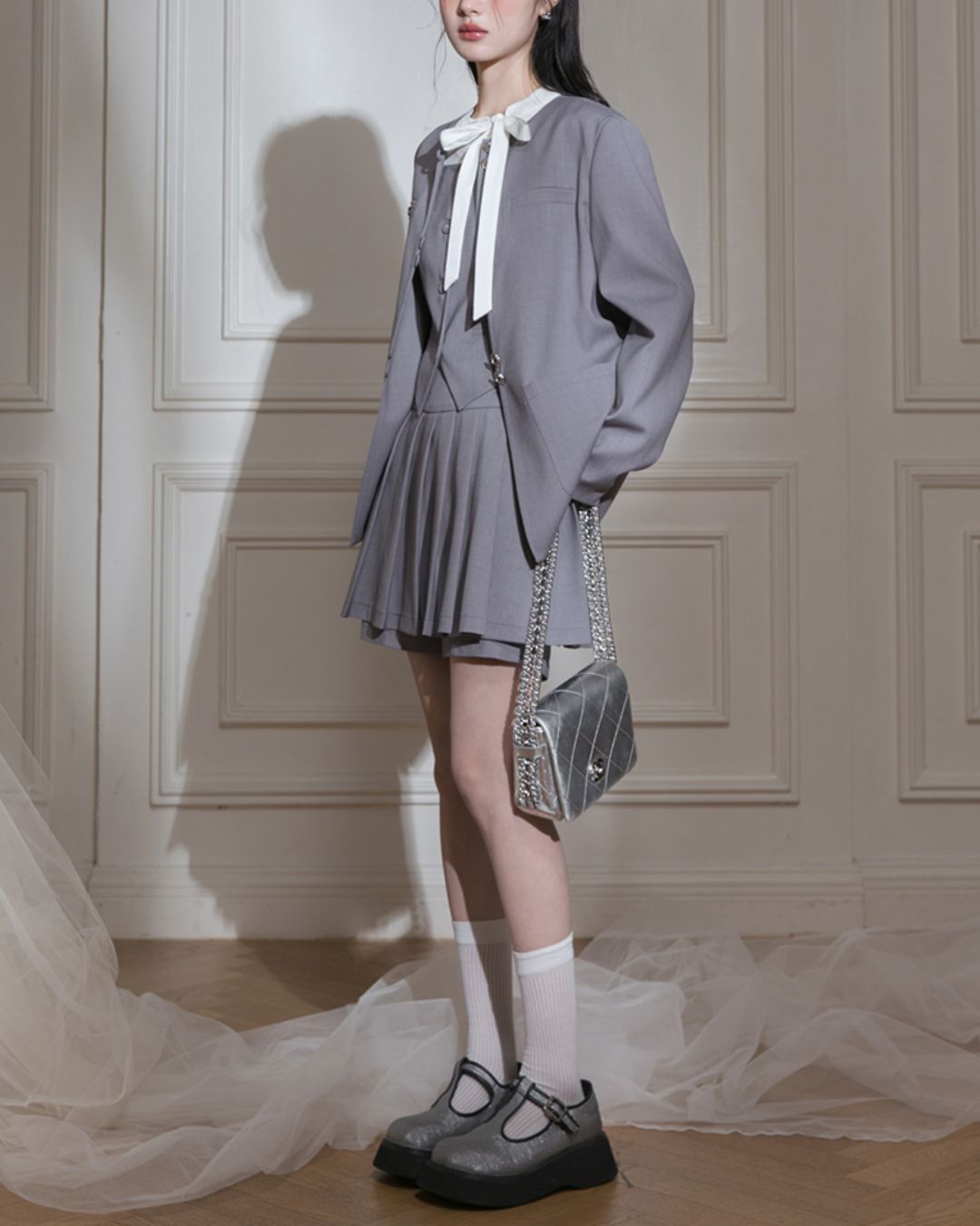 Chinese Style Jacket & Grey Two-piece　TP023