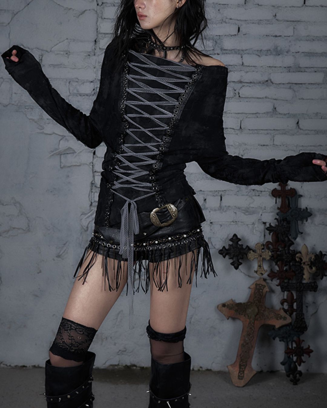 Front And Back 2-way Lace-up Top　TP041