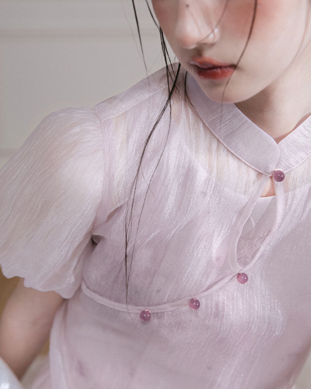 Puff Sleeve Layered Chinese Dress　DR039