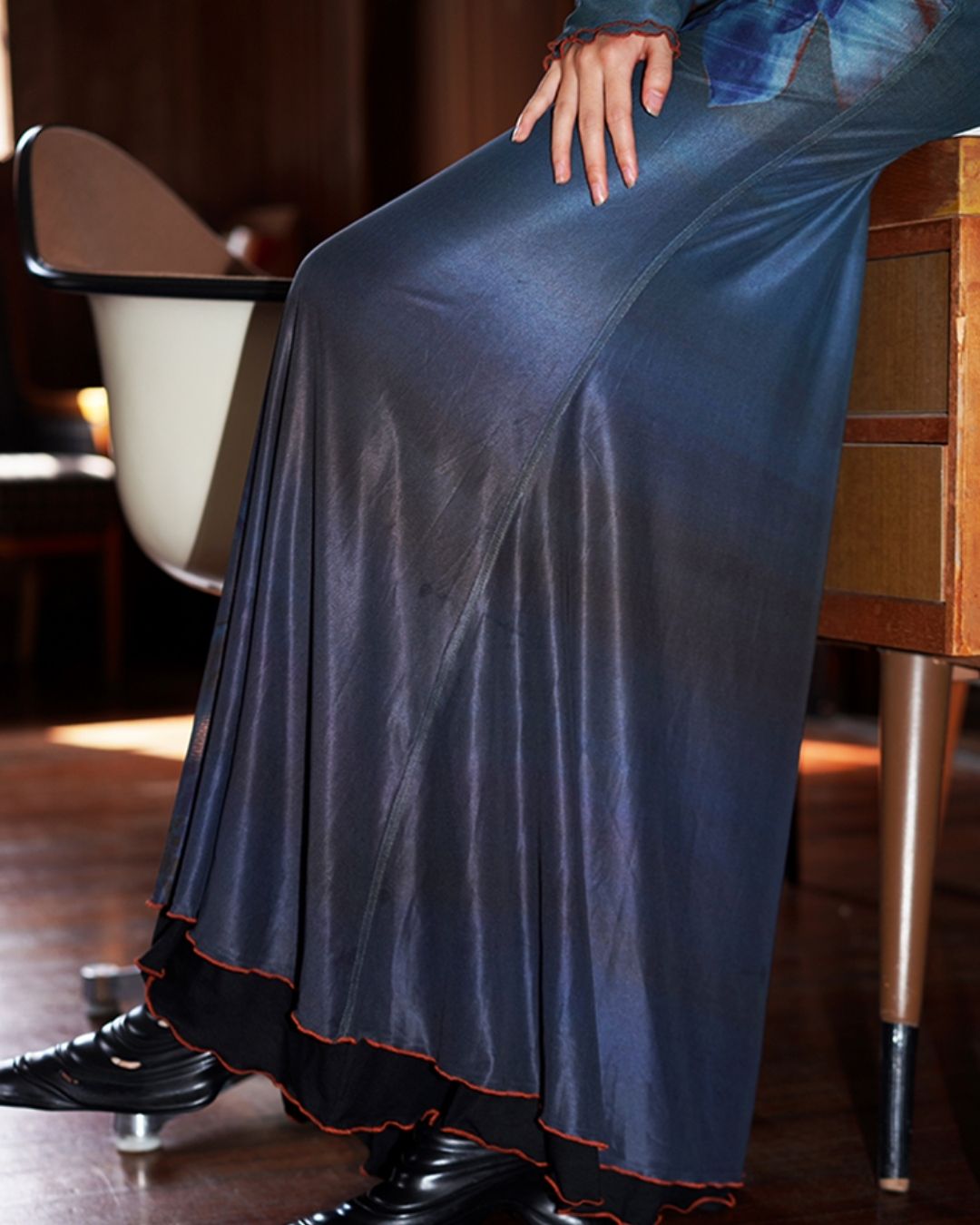 Flower Printed 2-way Long Dress　DR016