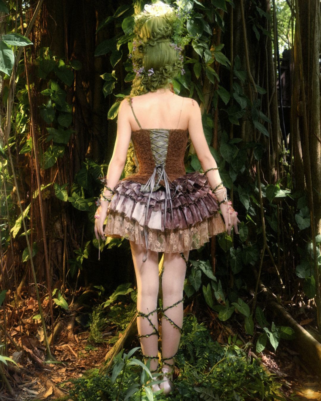 Forest Spirit One Shoulder Mini Dress　DR032