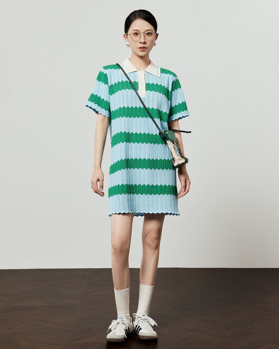 Border Polo Mini Dress　DR049