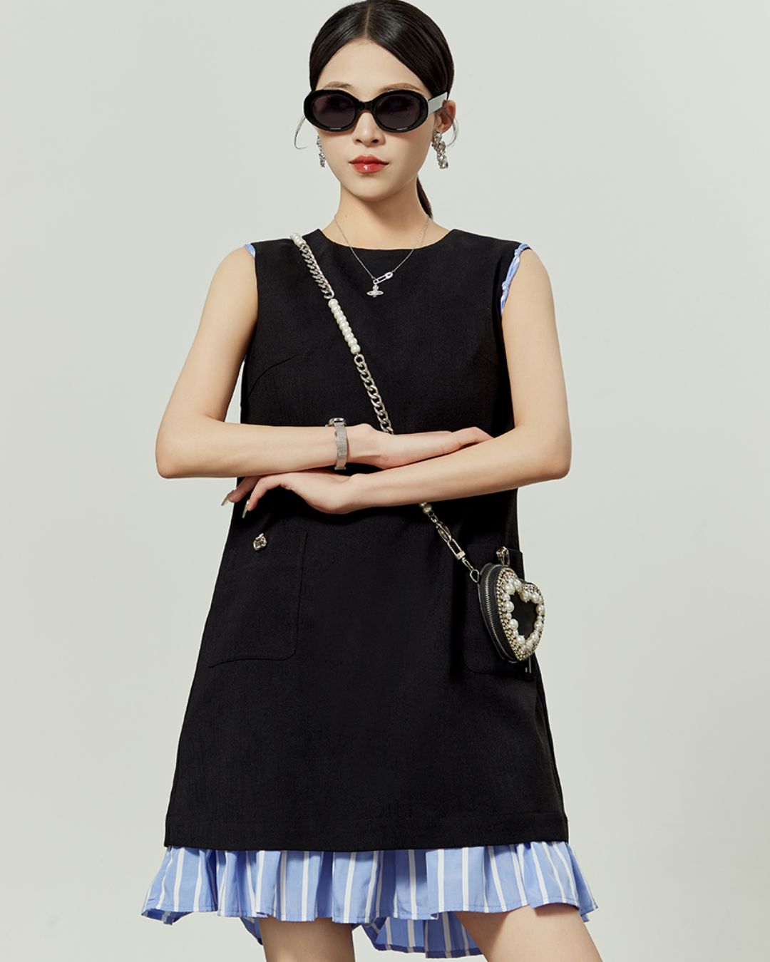 Layered Sleeveless Mini Dress　DR047