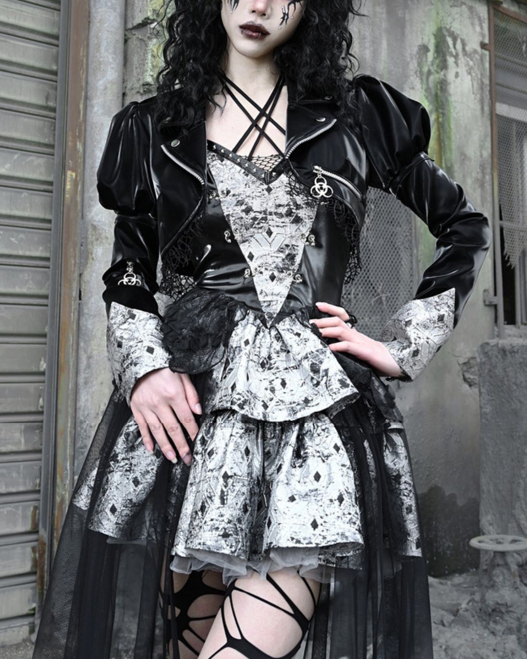 Gothic Draped Dress One-piece　DR012