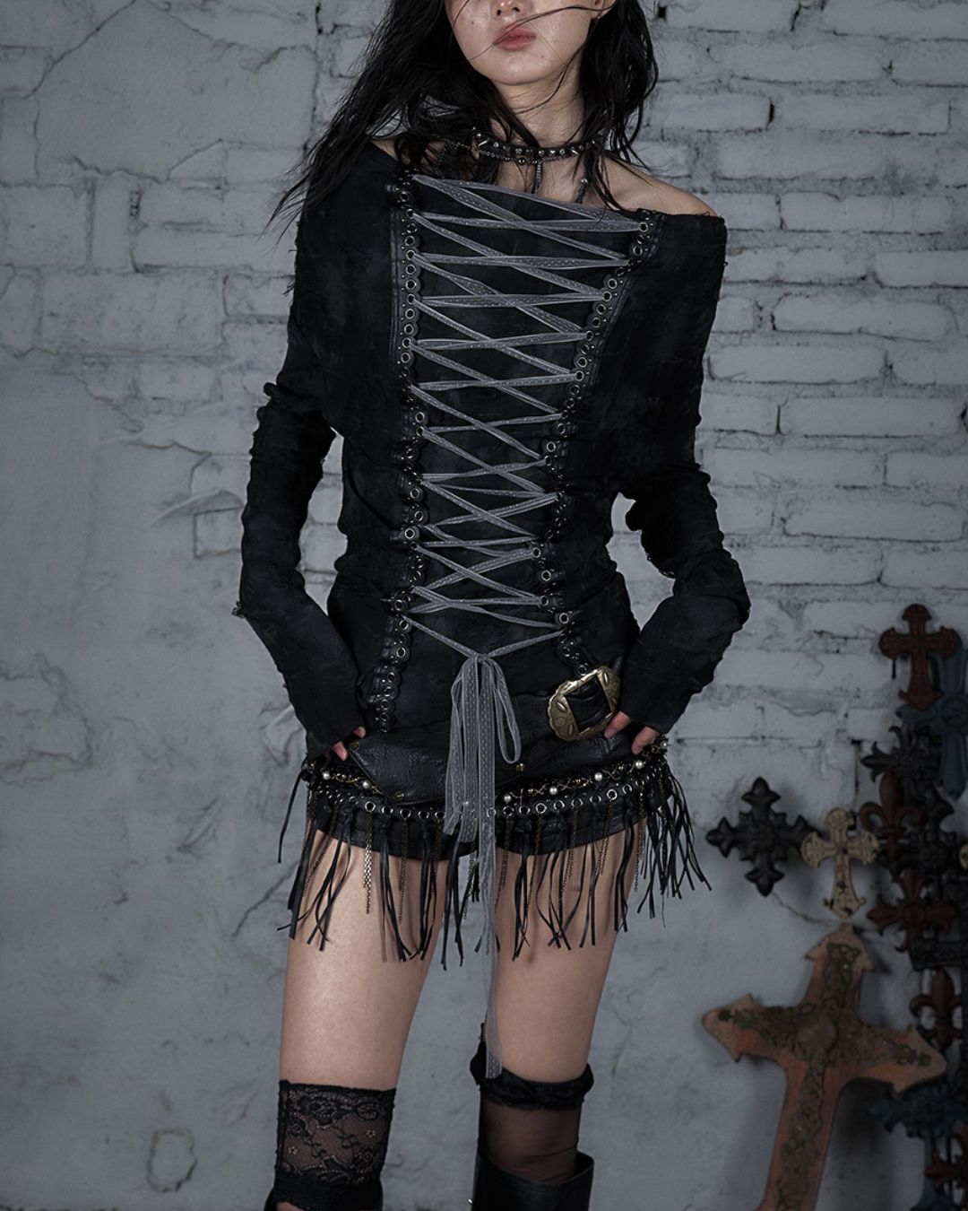 Front And Back 2-way Lace-up Top　TP041