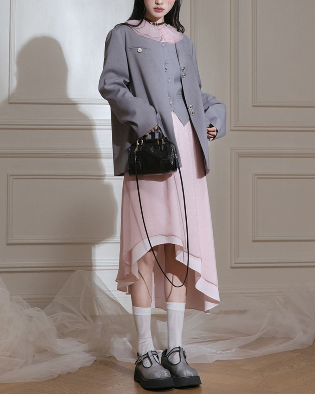 Chinese Style Jacket & Grey Two-piece　TP023