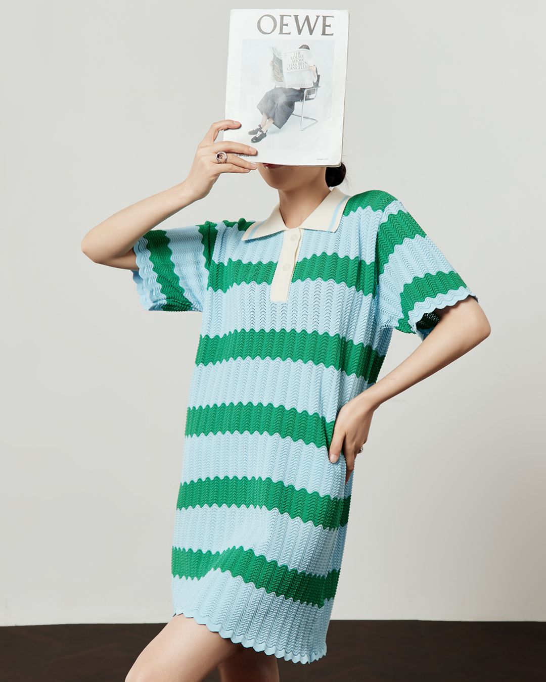 Border Polo Mini Dress　DR049