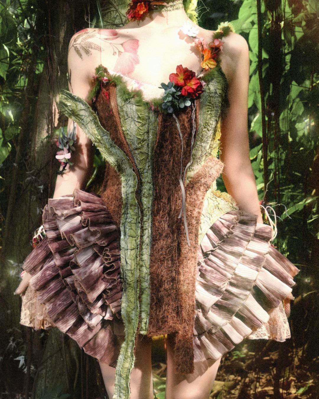 Forest Spirit One Shoulder Mini Dress　DR032