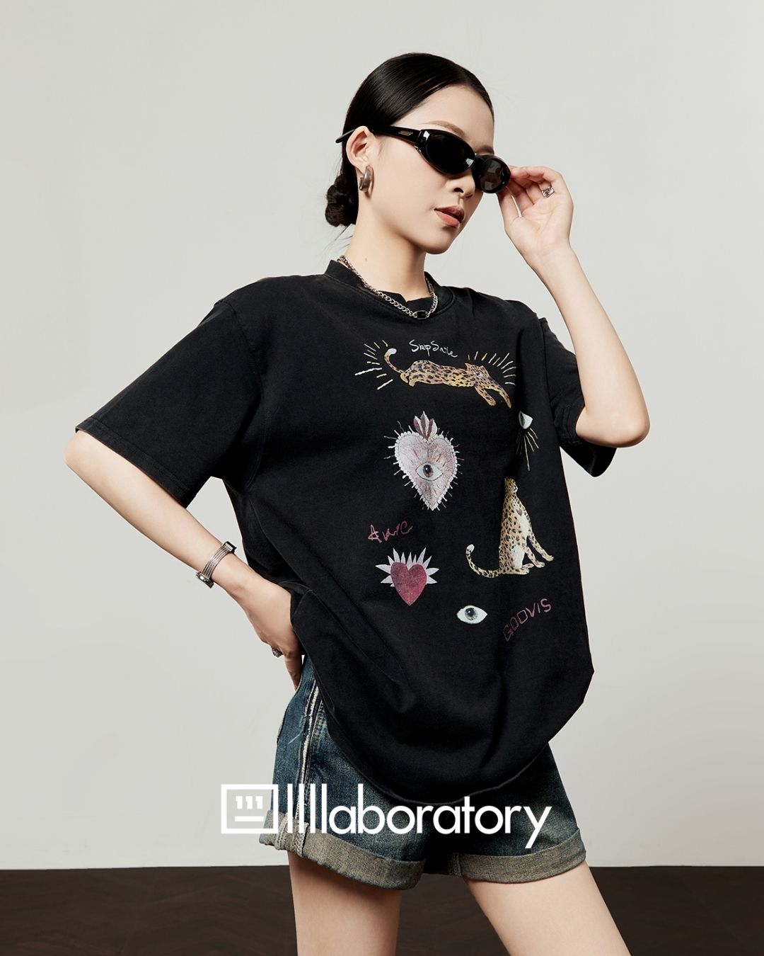 Multi-print Oversized T-shirt　TP057
