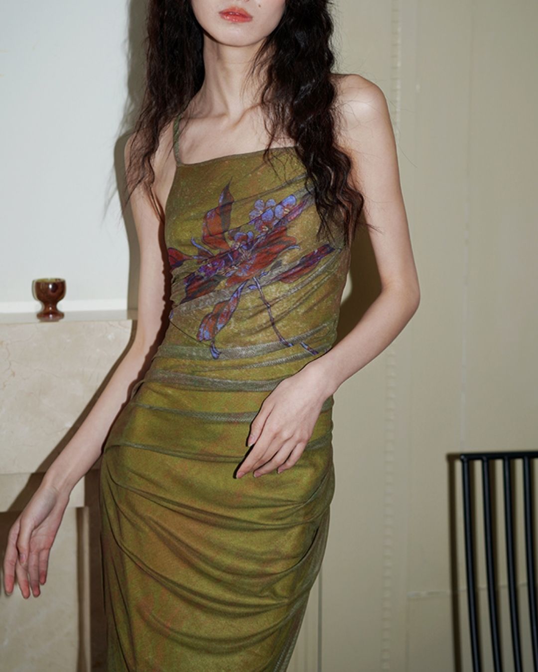 Backless Cross Long Camisole Dress　DR018