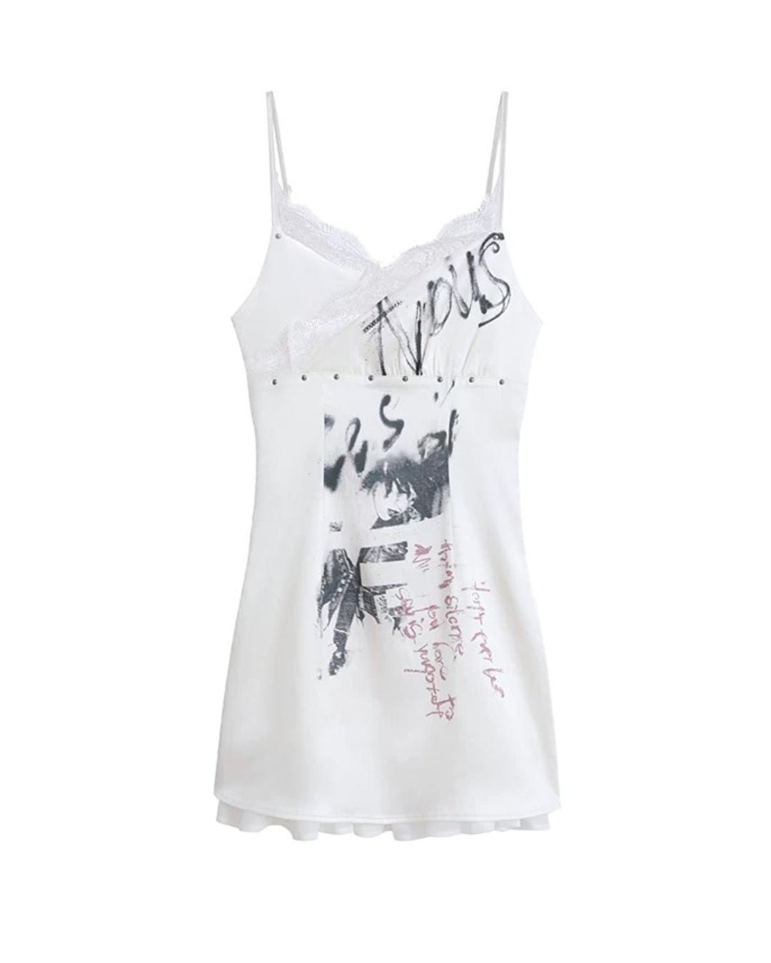 Graphic Print Satin Camisole　TP048