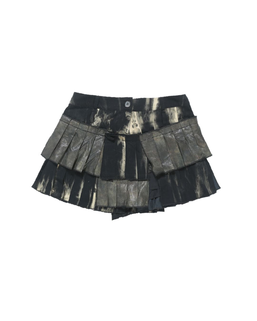 Patched Pleated Mini Skirt　BT014