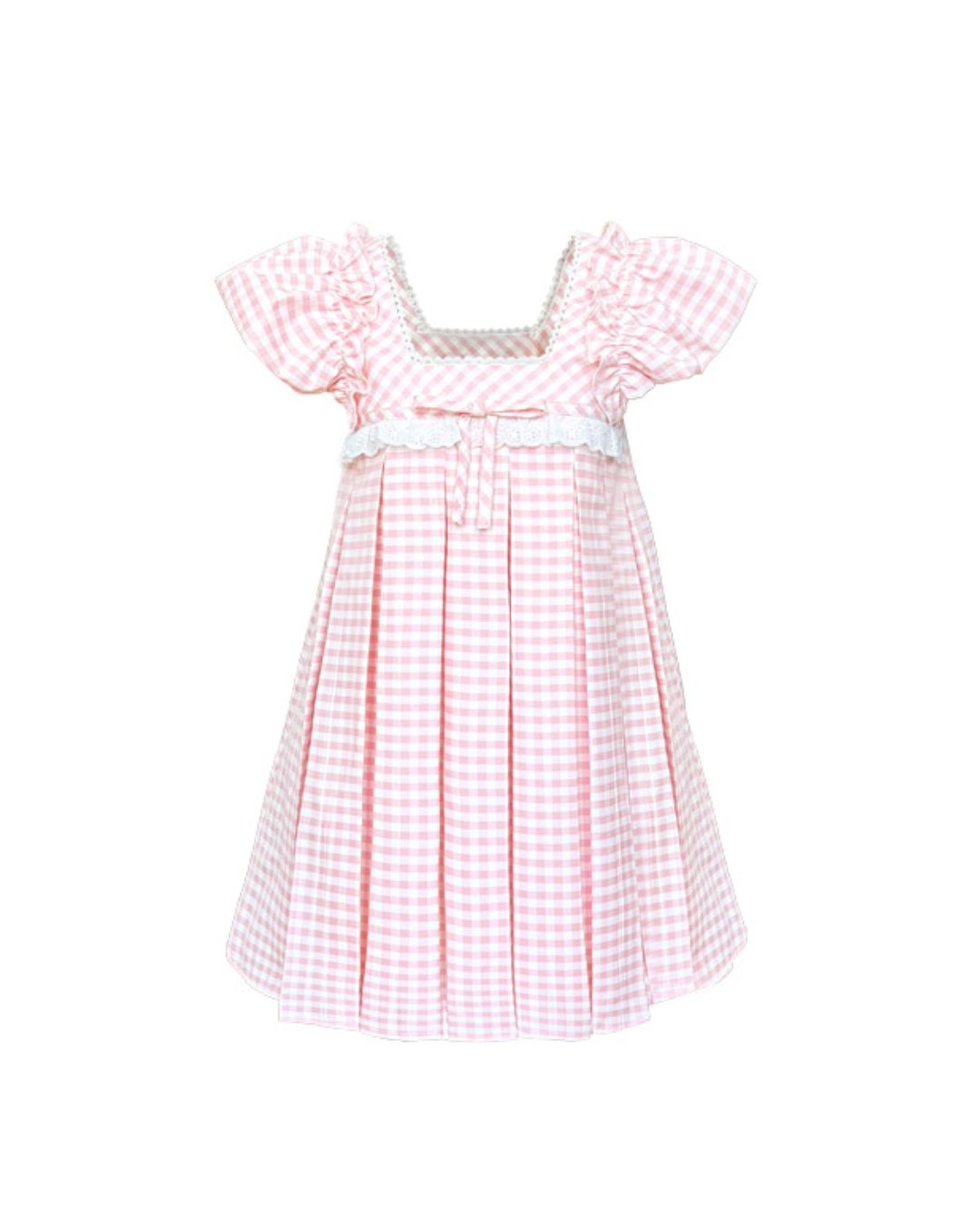 Puff sleeve Gingham Check Mini Dress　DR026