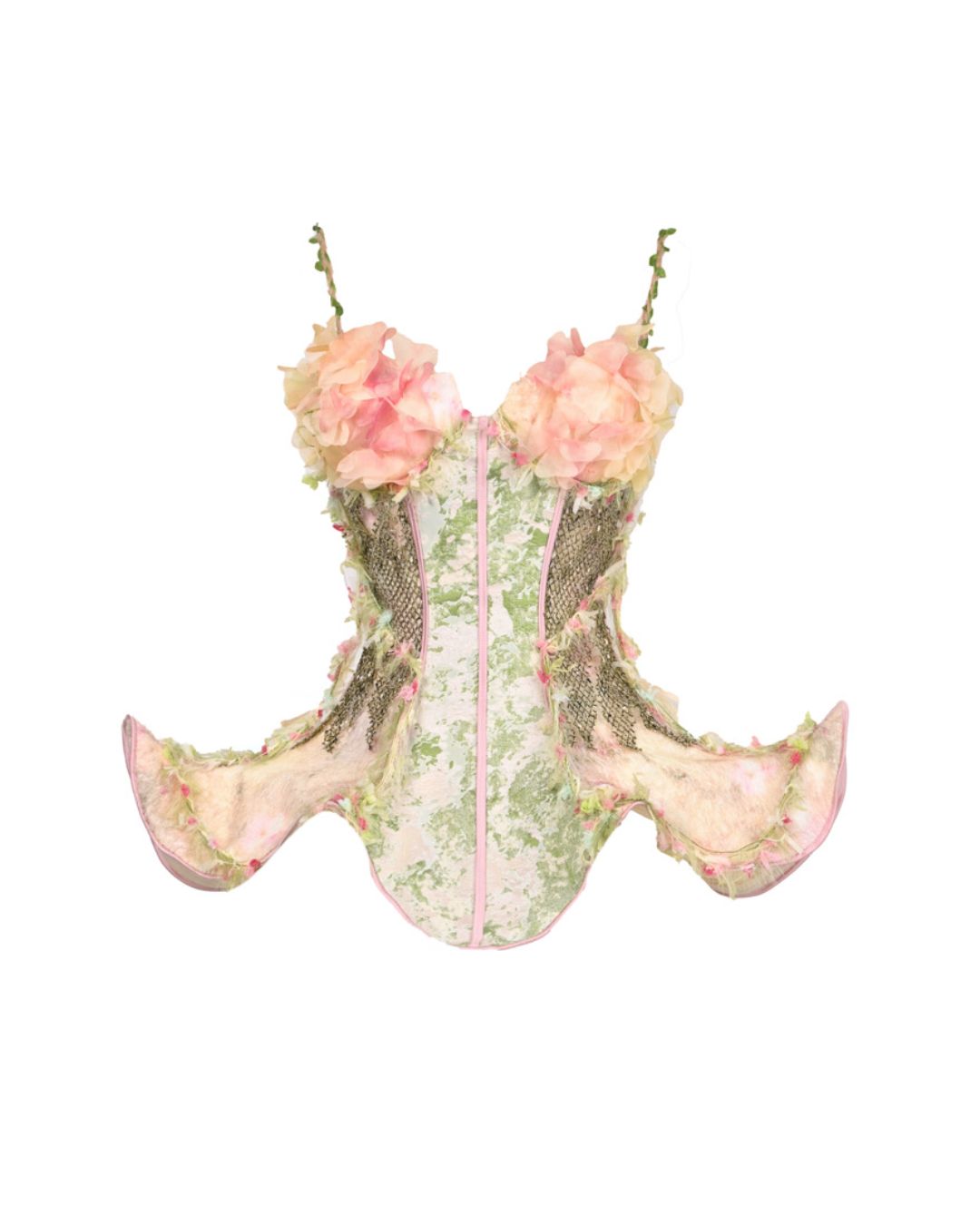 Petal Design Corset And Organza Mini Dress　DR031