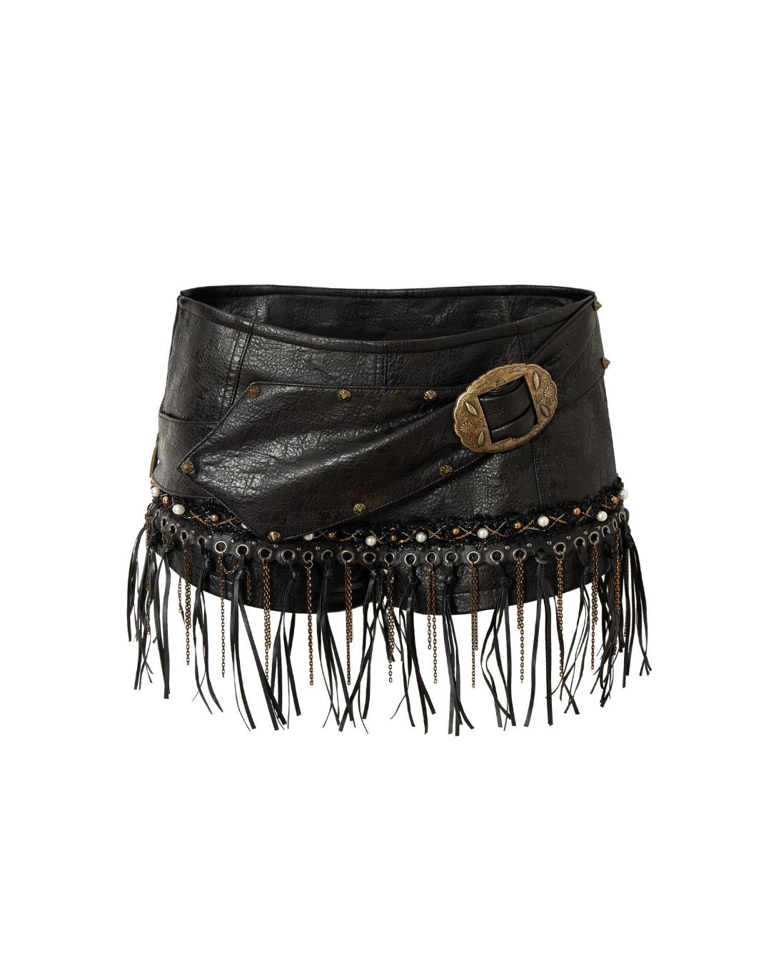 Leather Metal Fringe Hot Pants　BT030