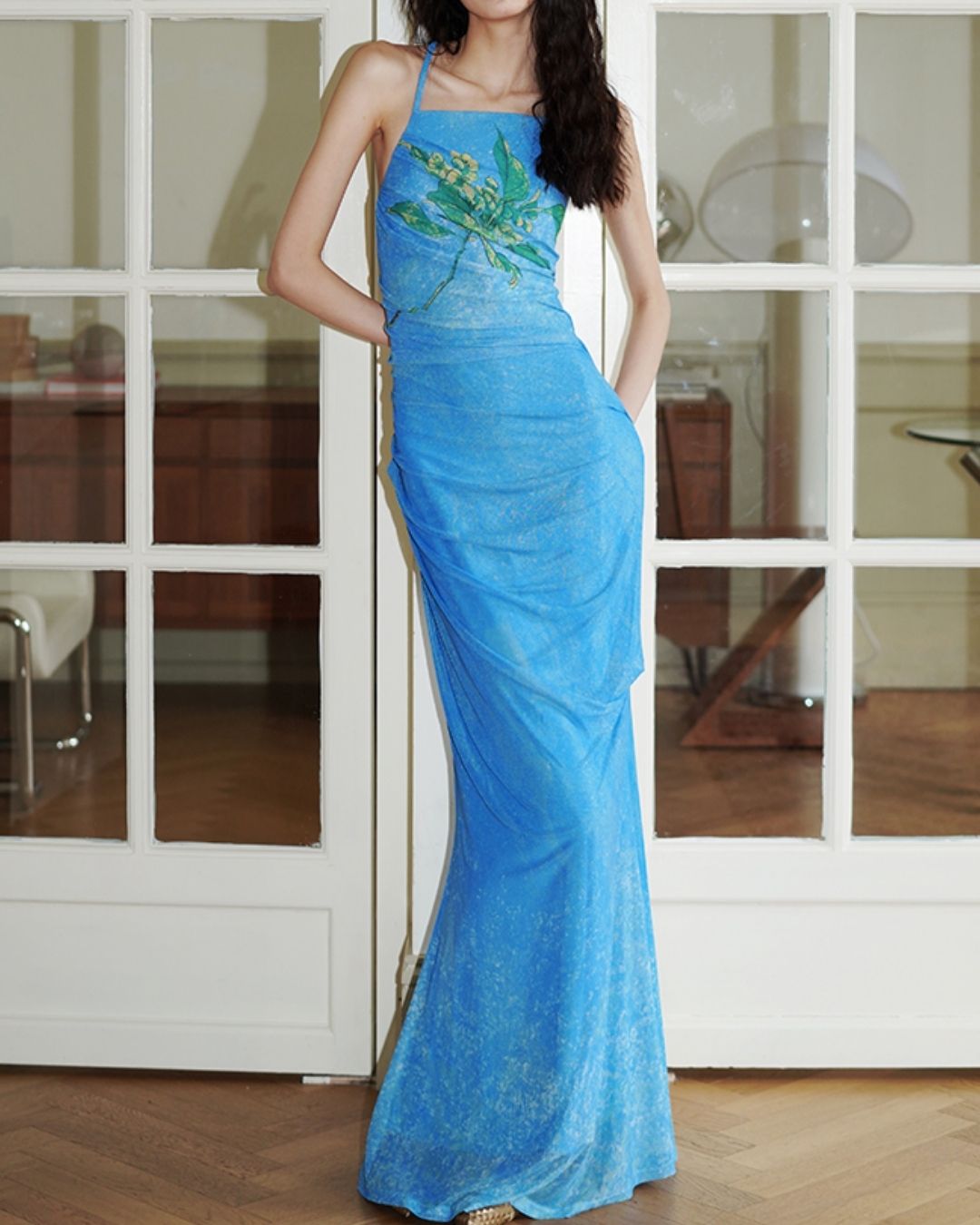 Backless Cross Long Camisole Dress　DR018