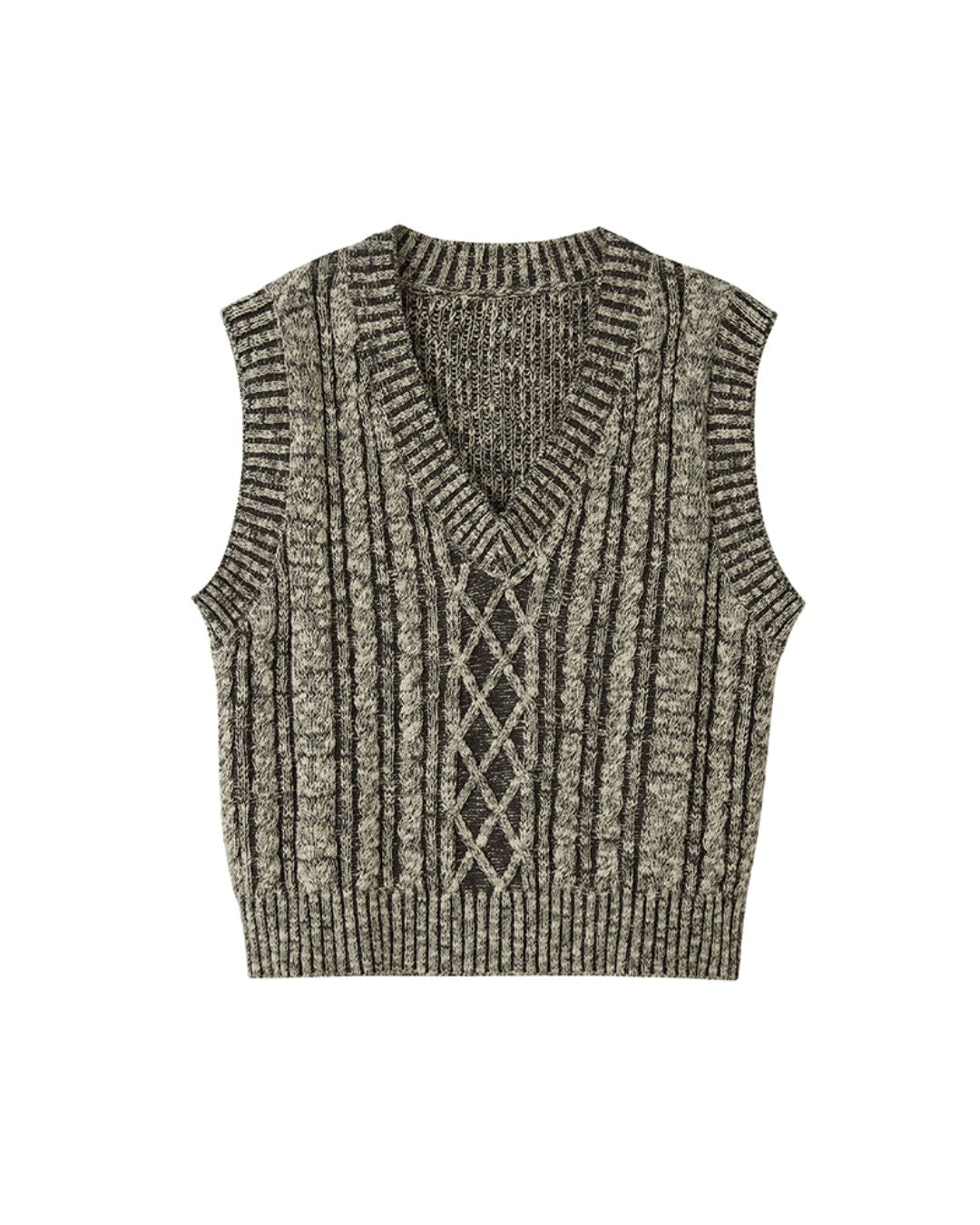 V-neck Cable Knit Vest　TP004