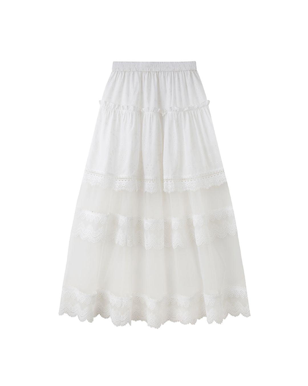 Sheer Lace Long Skirt　BT028