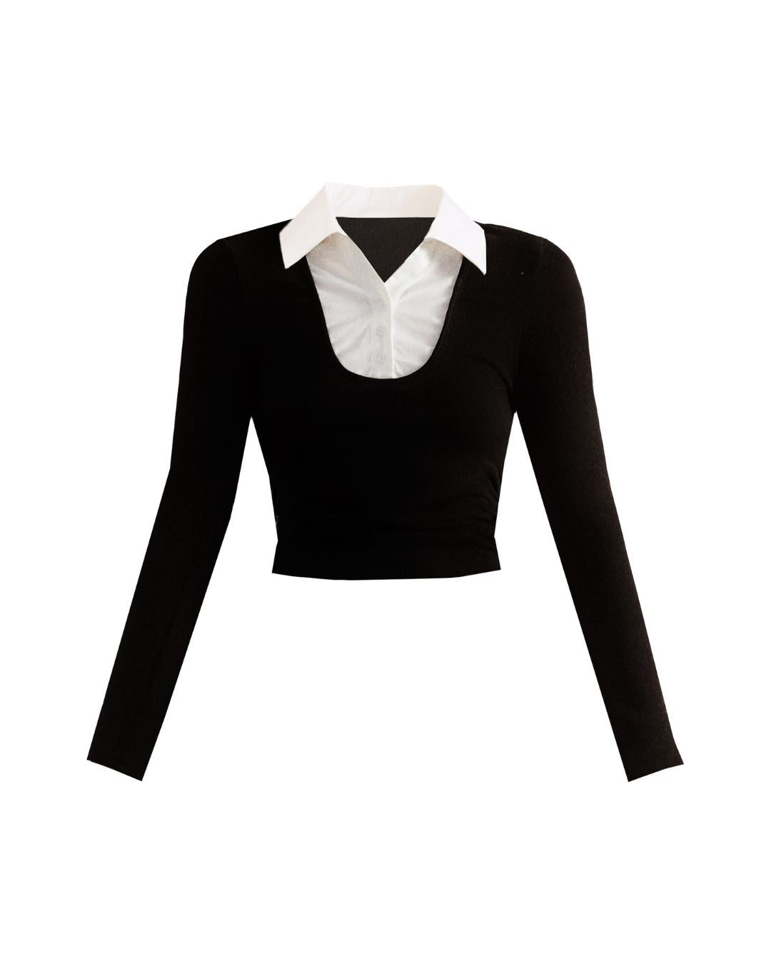 Shirt Layered Cropped Top　TP025