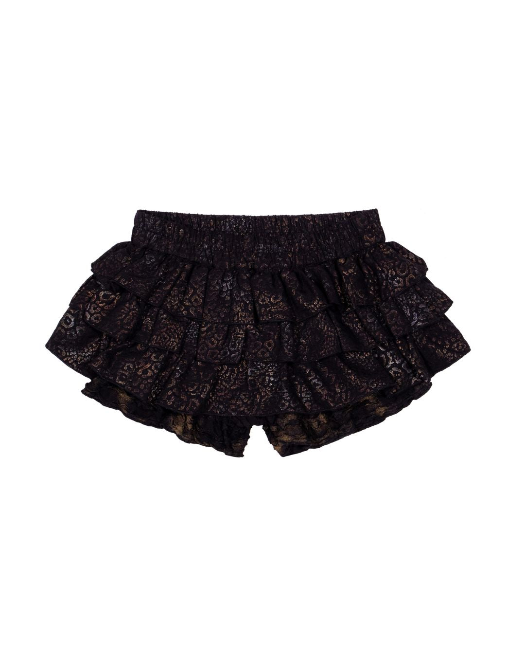 Leopard Print Frill Tiered Shorts　BT033