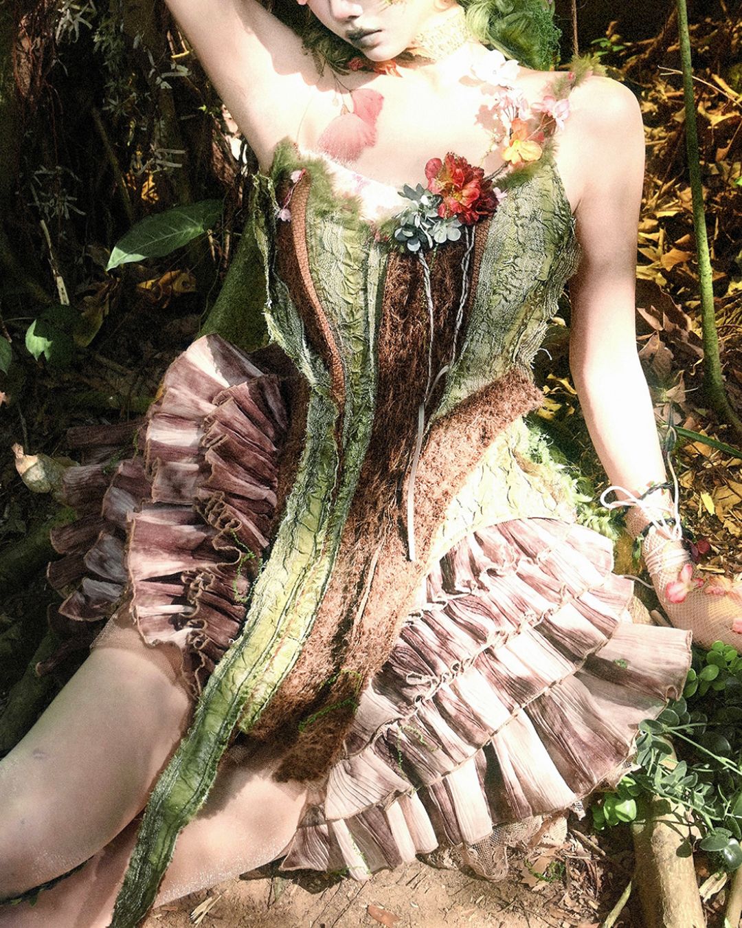 Forest Spirit One Shoulder Mini Dress　DR032