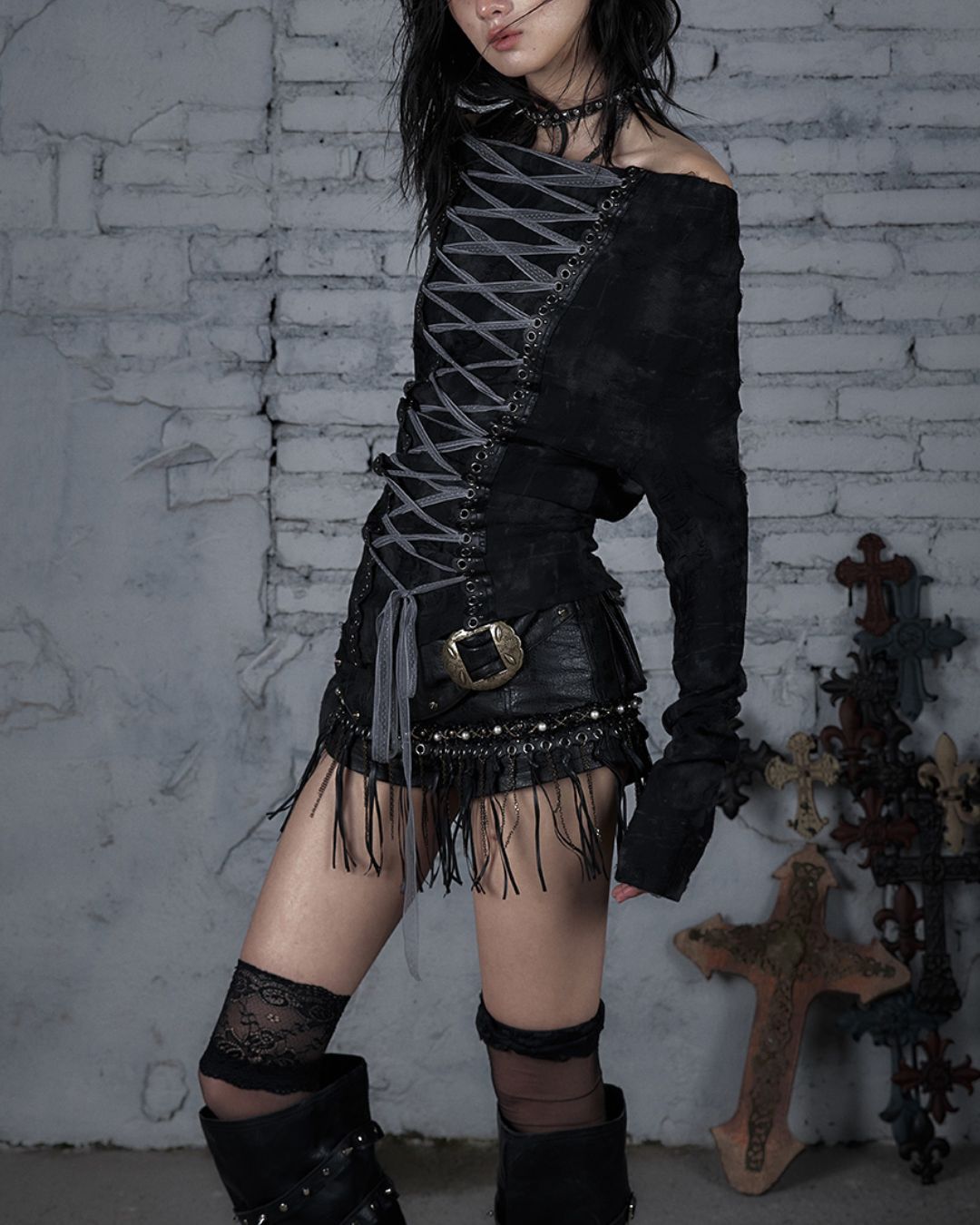 Front And Back 2-way Lace-up Top　TP041