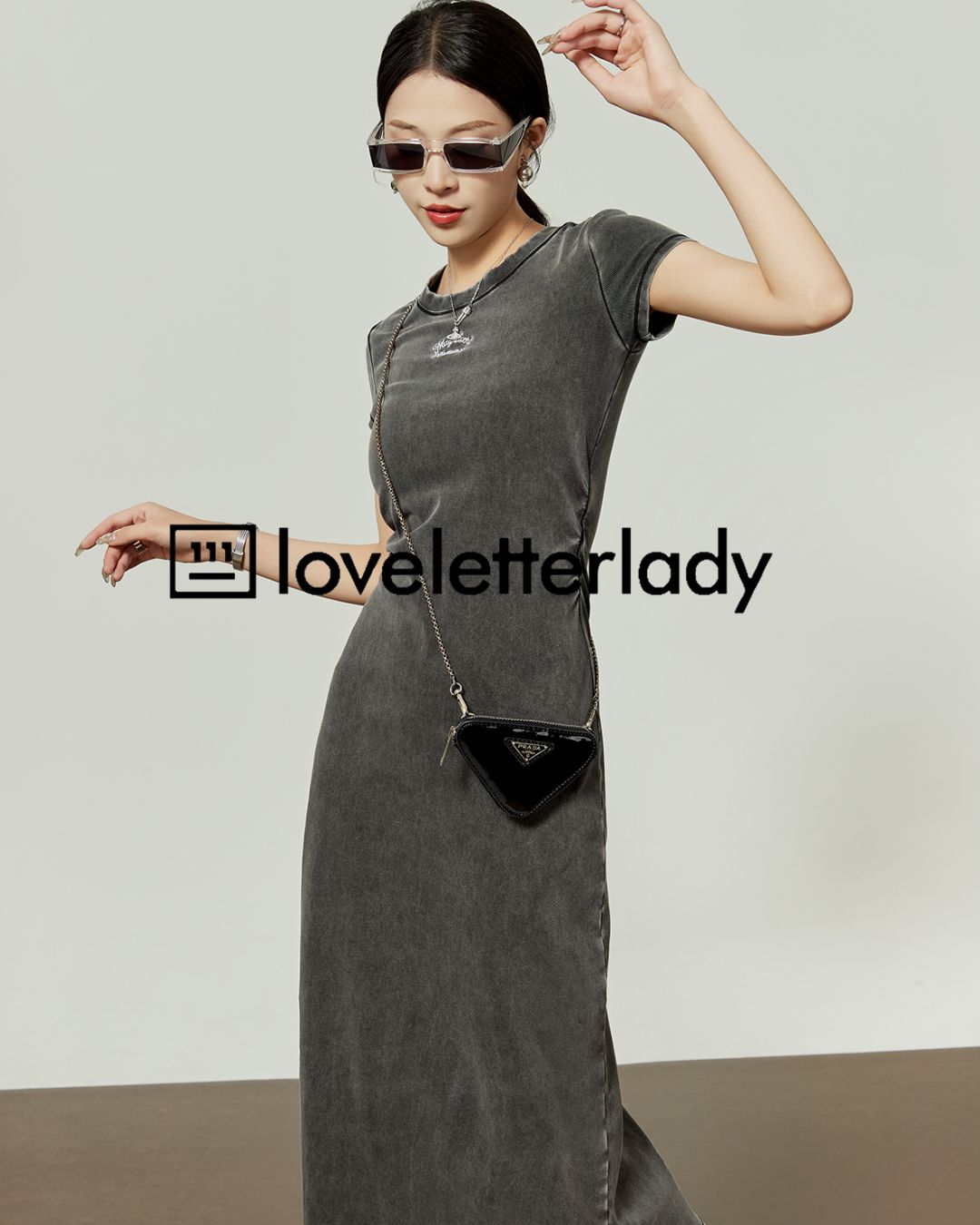 Washed Color Tight Waist Long Dress　DR048