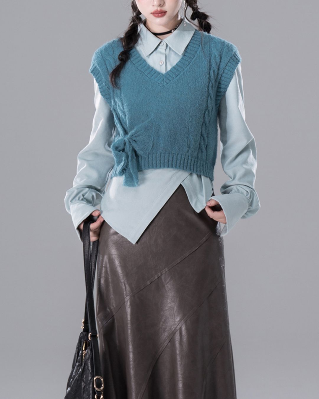 Asymmetrical Wrap Shirt　TP047