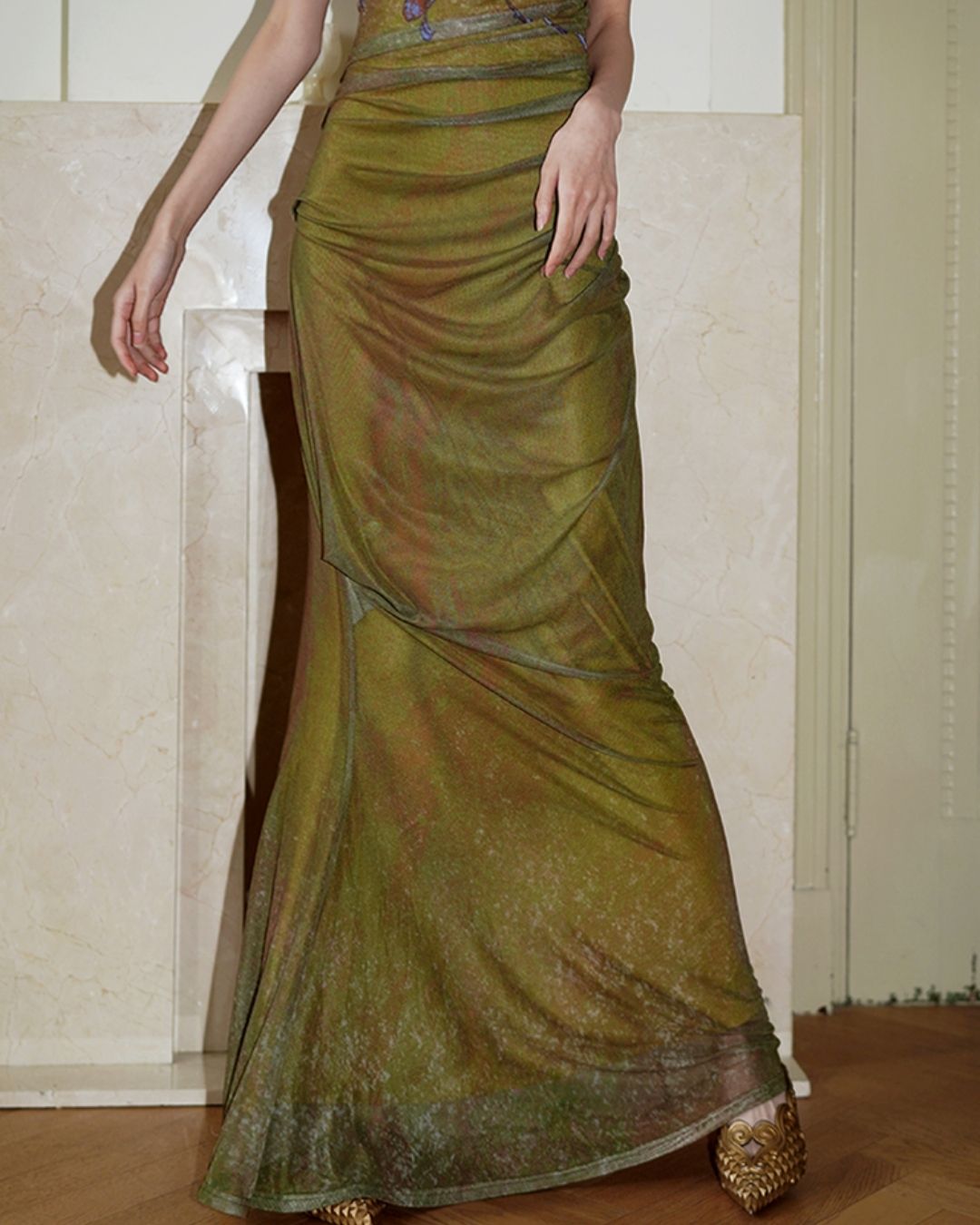 Backless Cross Long Camisole Dress　DR018