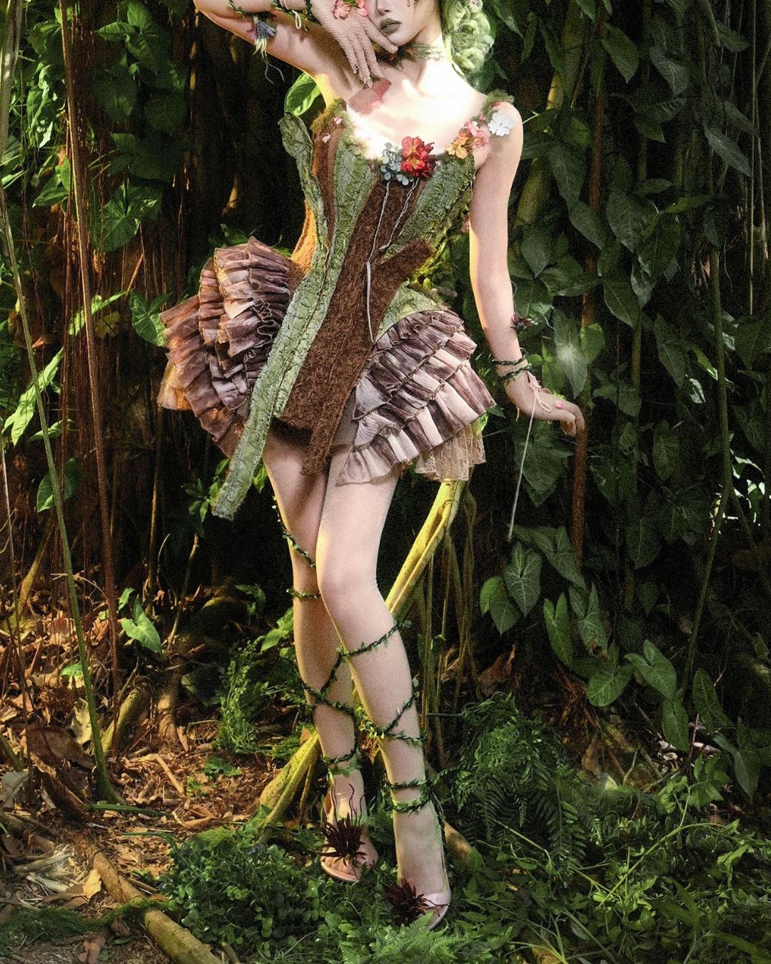 Forest Spirit One Shoulder Mini Dress　DR032