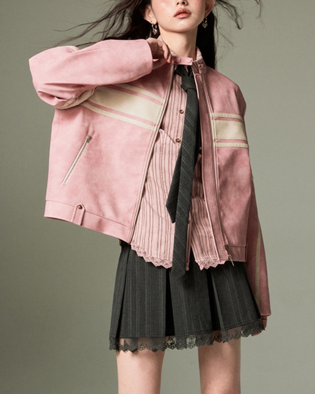 Pink Leather Riders Jacket OT002 – EKATE sanctum